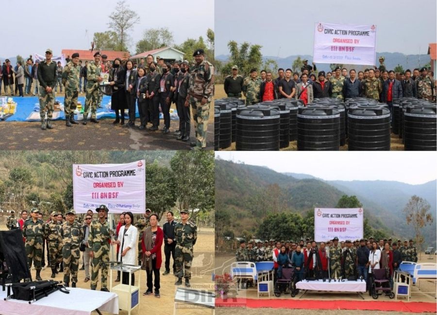 111 Bn BSF Satakha under Zunheboto district carried out civic action programme at Bn Hq satakha and CI Laniye Bridge Ukhrul district, Manipur on March 15 and 17. (DIPR Photo)